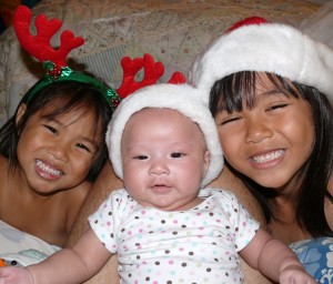 Enomoto Children Christmas 2009 - Skye (4) , Luci (3 mos), Cameron (6)